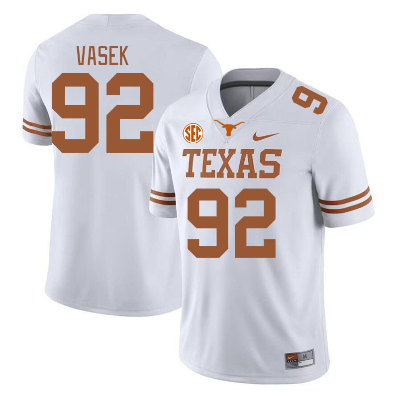 Texas Longhorns #92 Colton Vasek SEC Conference College Football Jerseys Stitched Sale-White